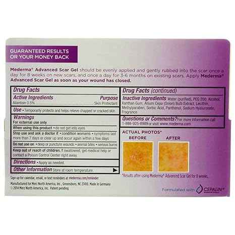 Mederma Gel 20 g back @ www.LVScripts.com